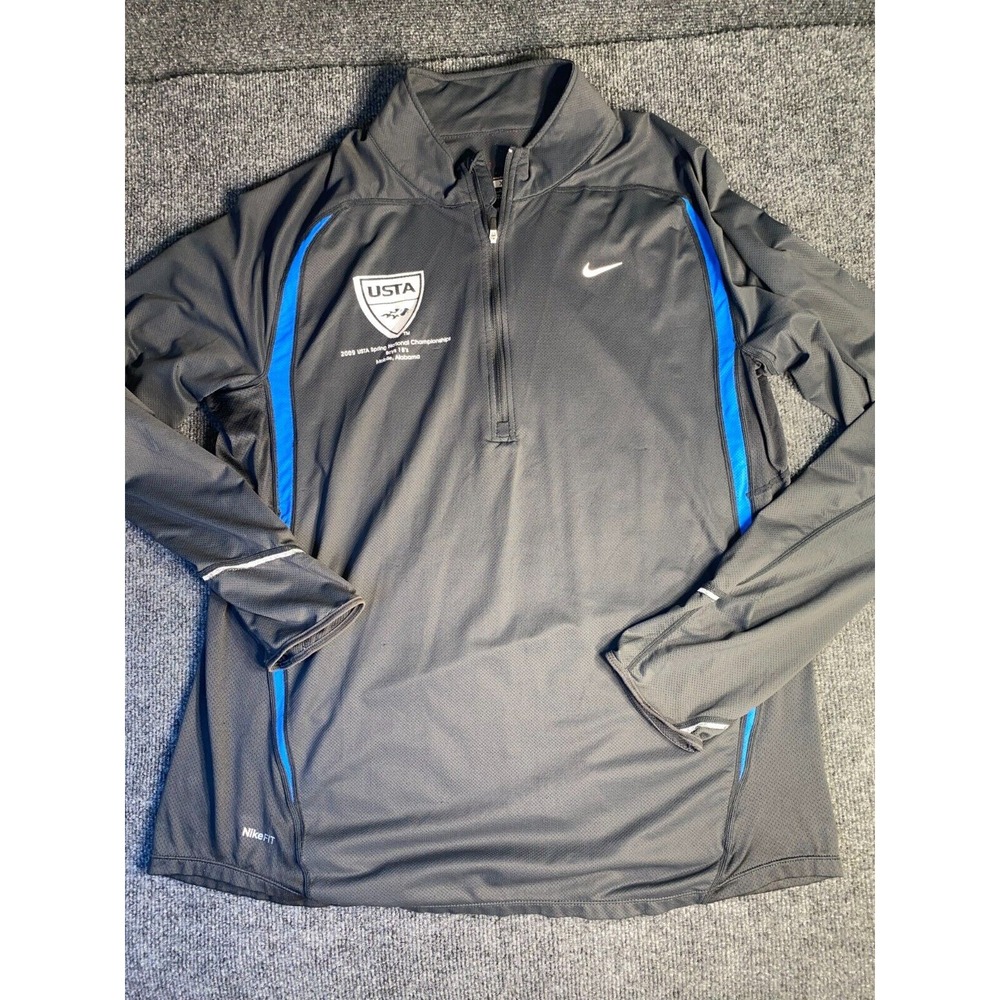 Nike Activewear Shirt Mens XL Gray Mesh USTA League Spring National Championship
